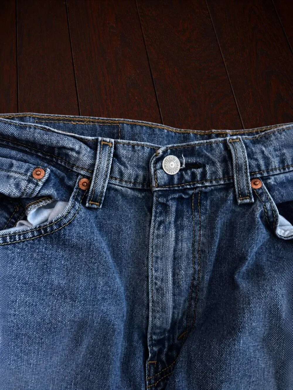 Levi's 505 Men's Blue Straight Leg Jeans 34x34 Medium Wash Classic Denim Pants